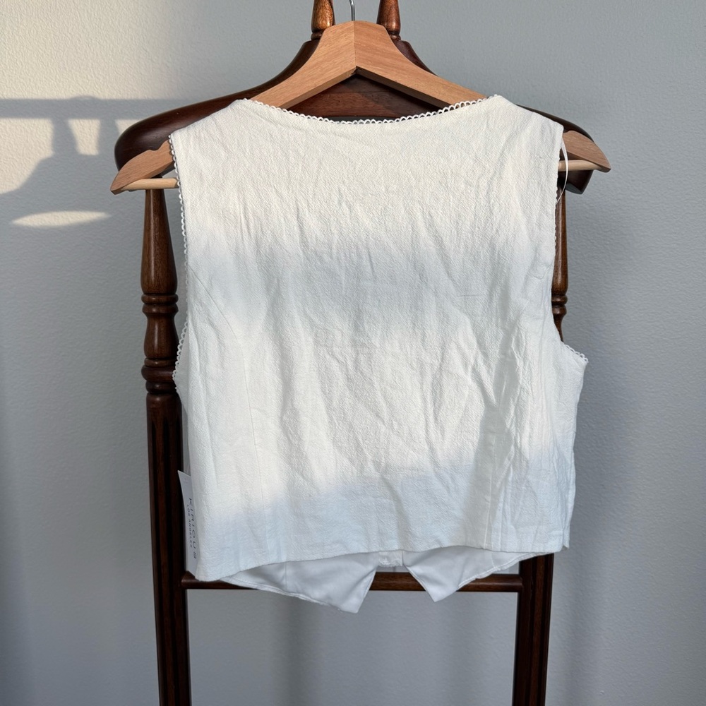 Kirious Los Angeles White Cotton Corset Vest Top NWT Size L - Picture 5 of 8